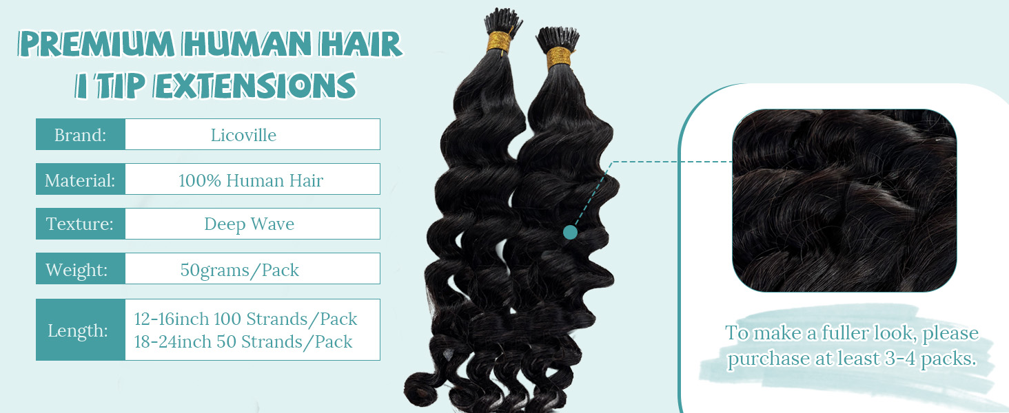 deep wave i tip hair extensions