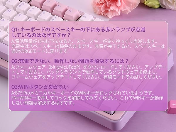 Amazon | YUNZII B75 PRO 75% ガスケットゲーミングキーボード