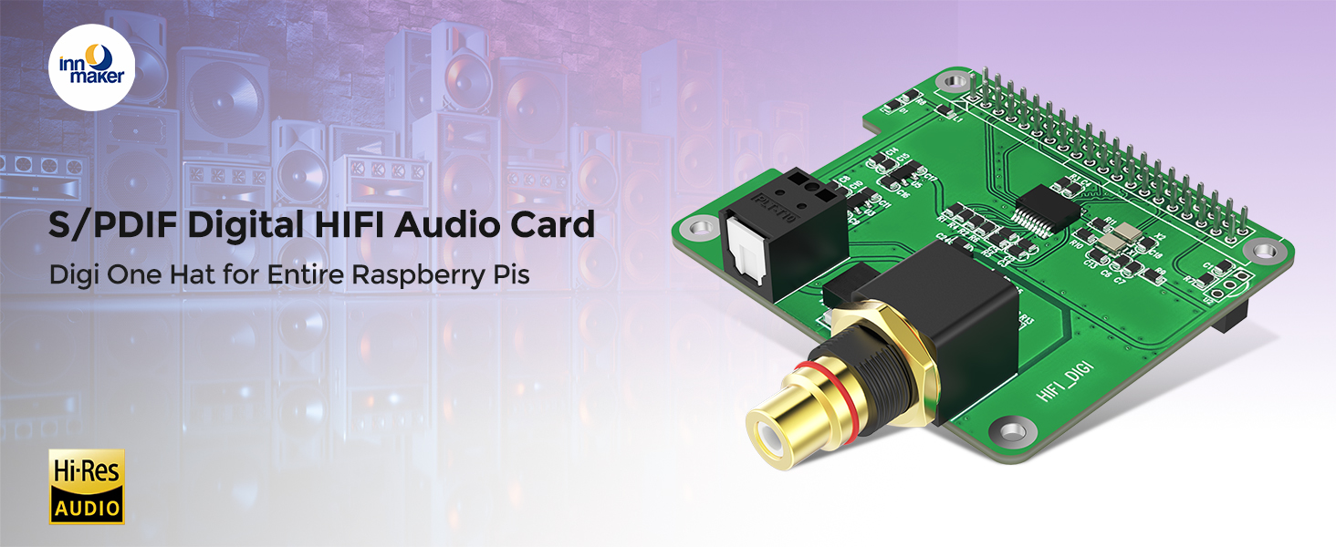 Digi One Hat for the entire Raspberry Pi serie, S/PDIF Digital HIFI Audio Card