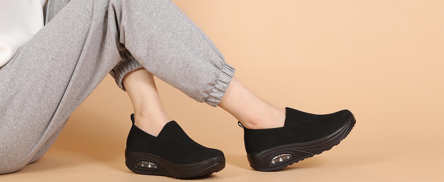 women black walking shoes