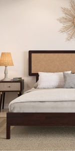 Dompel jezelf onder in de chique Amerikaanse stijl van het Bme Caden king size bedframe met visuele weergave