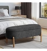 SIMTONAL Storage Ottoman Bench Upholstered Corduroy Bench for Bedroom End of Bed Aesthetic Large ...