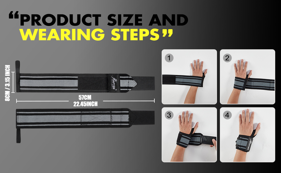 Wrist Wraps, Wrist Support for Weightlifting, Powerlifting, Strength