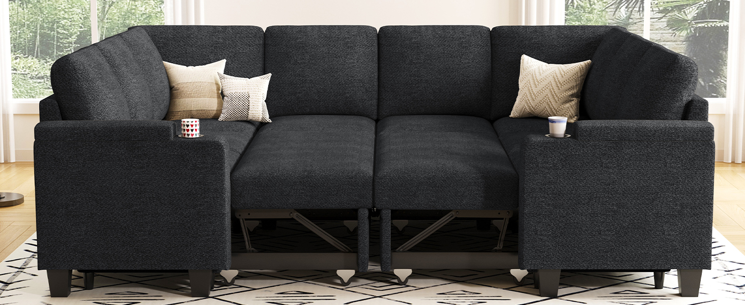 Belffin Sectional Sleeper Sofa Bed. Small Modular Sectional