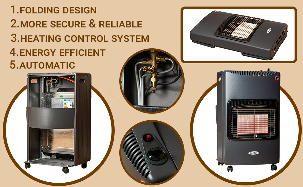 Portable Indoor Gas Heater 4.2KW Calor Gas Heater Free Standing