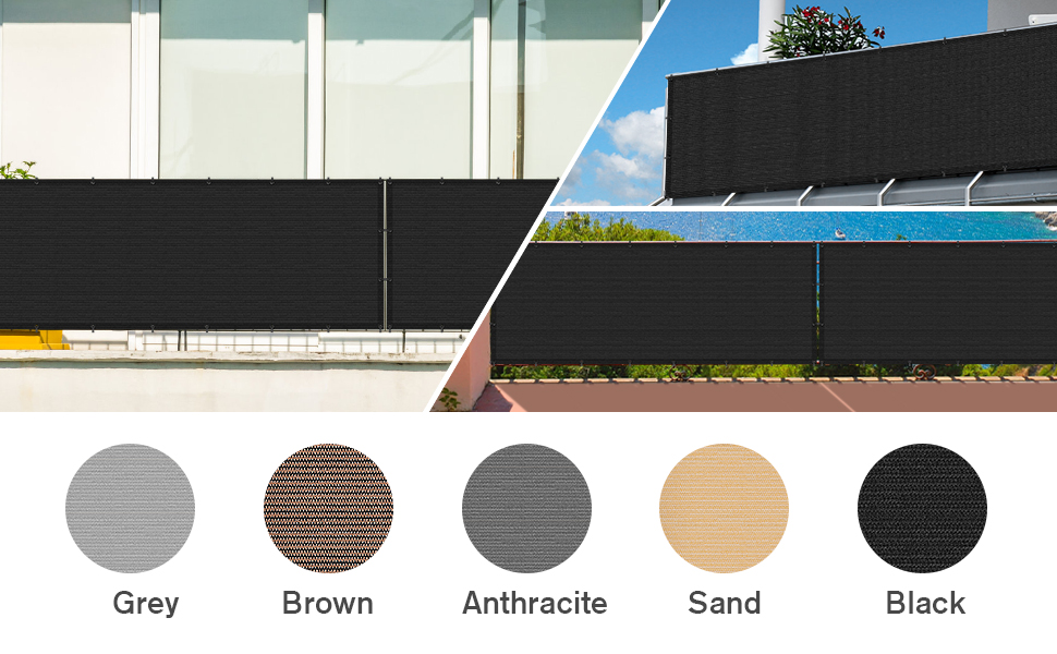 UIRWAY Privacy Screen Balcony Fence 2.5'x10', Garden Courtyard Privacy