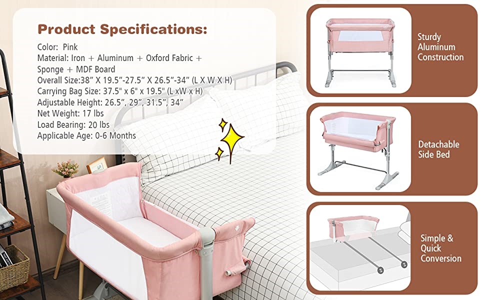 specification of this baby crib