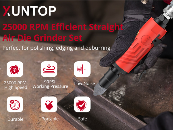 oo ooページ XUNTOP 25000Rpm Pneumatic Straight Die Grinder with Rear