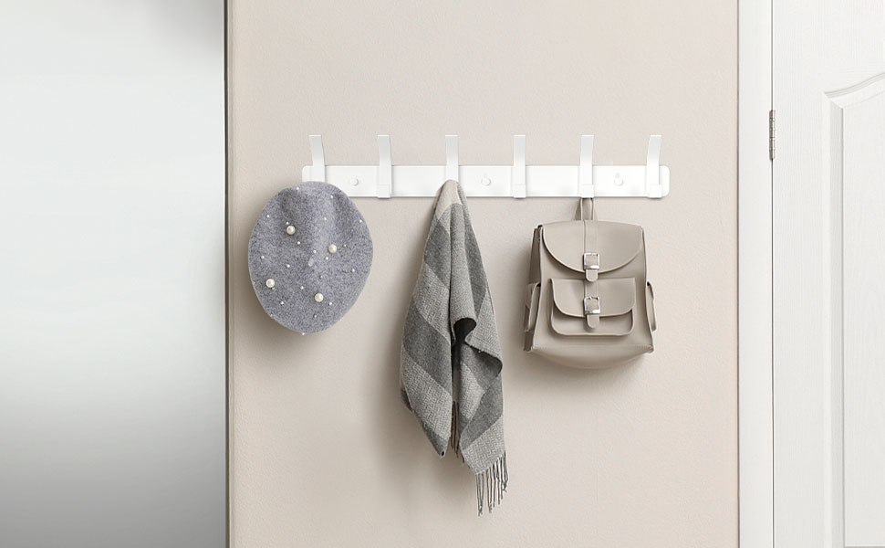 2Pack Coat Rack Wall Mounted ，Heavy Duty Aluminum，5 Double Hook Metal