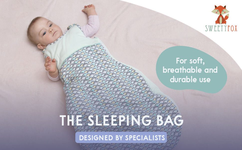 Sweety Fox 1 TOG Baby Sleeping Bag, 70cm, Grey Sleeping Bag Baby 06