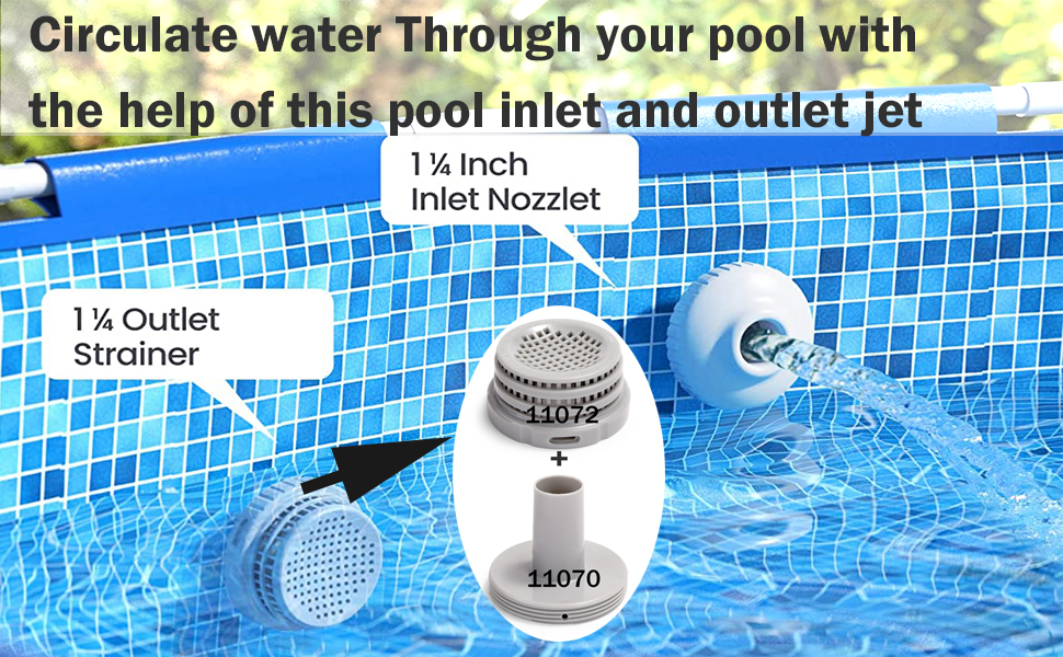 Kscjdg 11070 Strainer Connector for Intex Swimming Pool Outlet Ports 11/4" Fitting