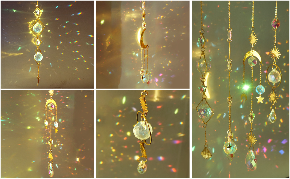 Sun Catchers Indoor Window 4Pcs Colorful Crystal