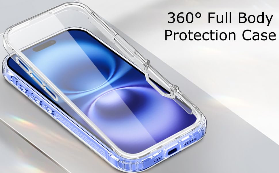 KP TECHNOLOGY Front and Back Case For iPhone 16 Plus - (360°) Full Complete Protection iPhone 16 Plus Case (Clear) 4 b