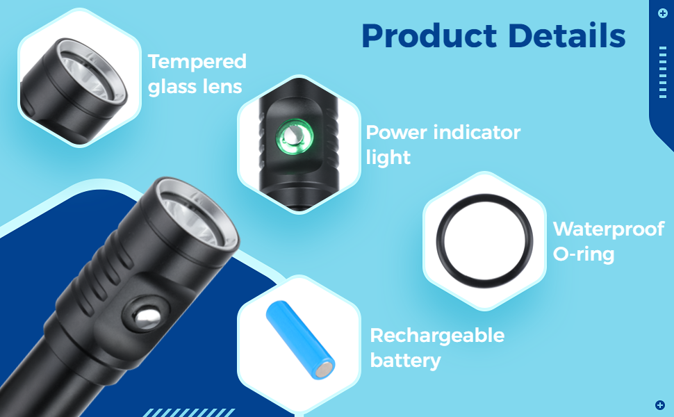 Joyoolife Diving Flashlight, AP01 1050lm Diving Flashlight