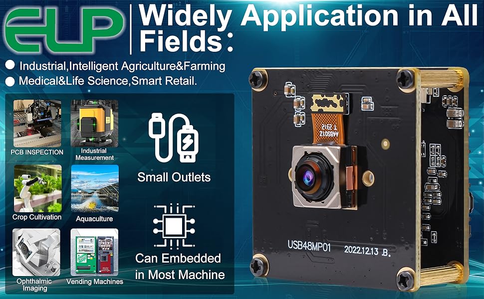 48mp autofocus usb camera with 70degree no distortion lens for computer 