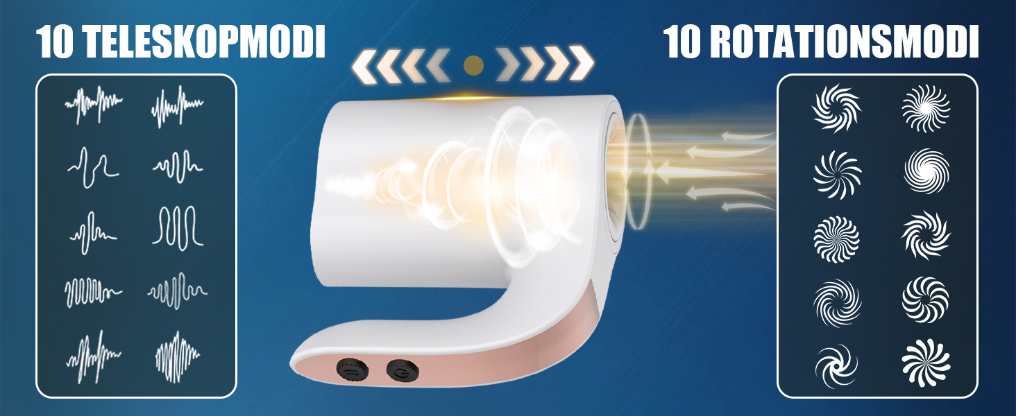 Elektrischer Masturbator Cup Handfrei 5 Teleskop Rotationsmodi offenes