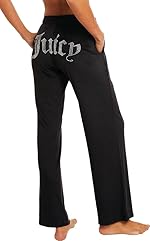 Juicy Couture Black Velvet Fleece Pant with Juicy Rhinestones on Butt