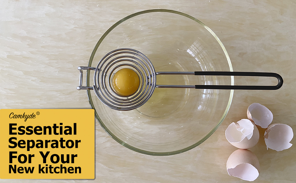 CAMKYDE Egg Separator Food Grade Stainless Steel Egg Yolk