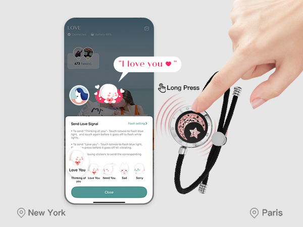 long distance touch bracelet