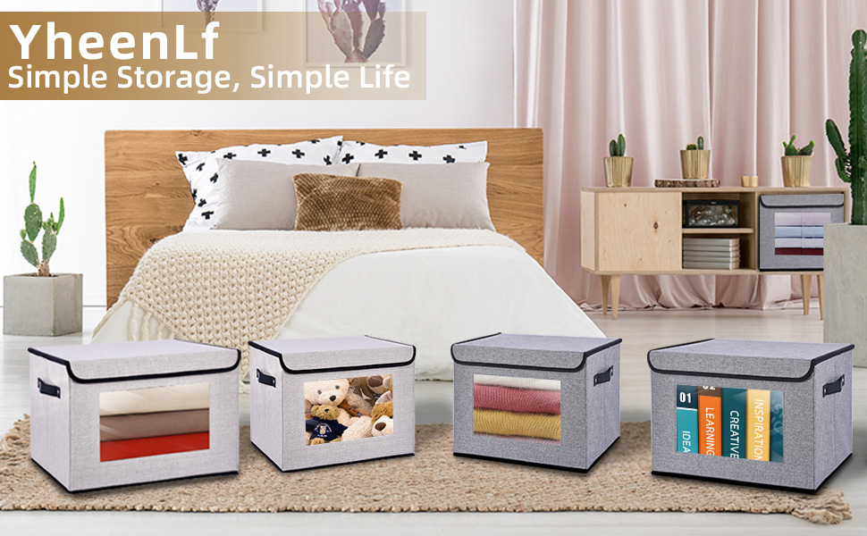 YheenLf Fabric Storage boxes,Storage Baskets for Shelves