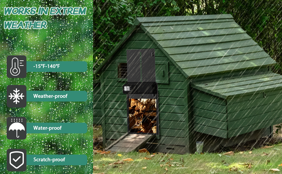 Automatic Chicken Coop Door, Aluminum Chicken Door with