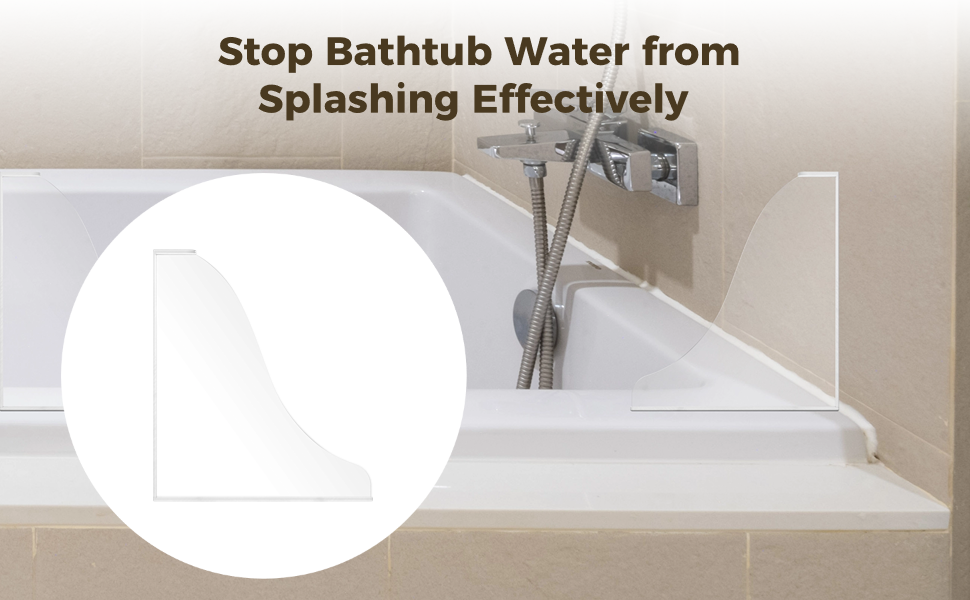 Lnrueg 2 PCS Shower Splash Guards, Removable Bathtub Water