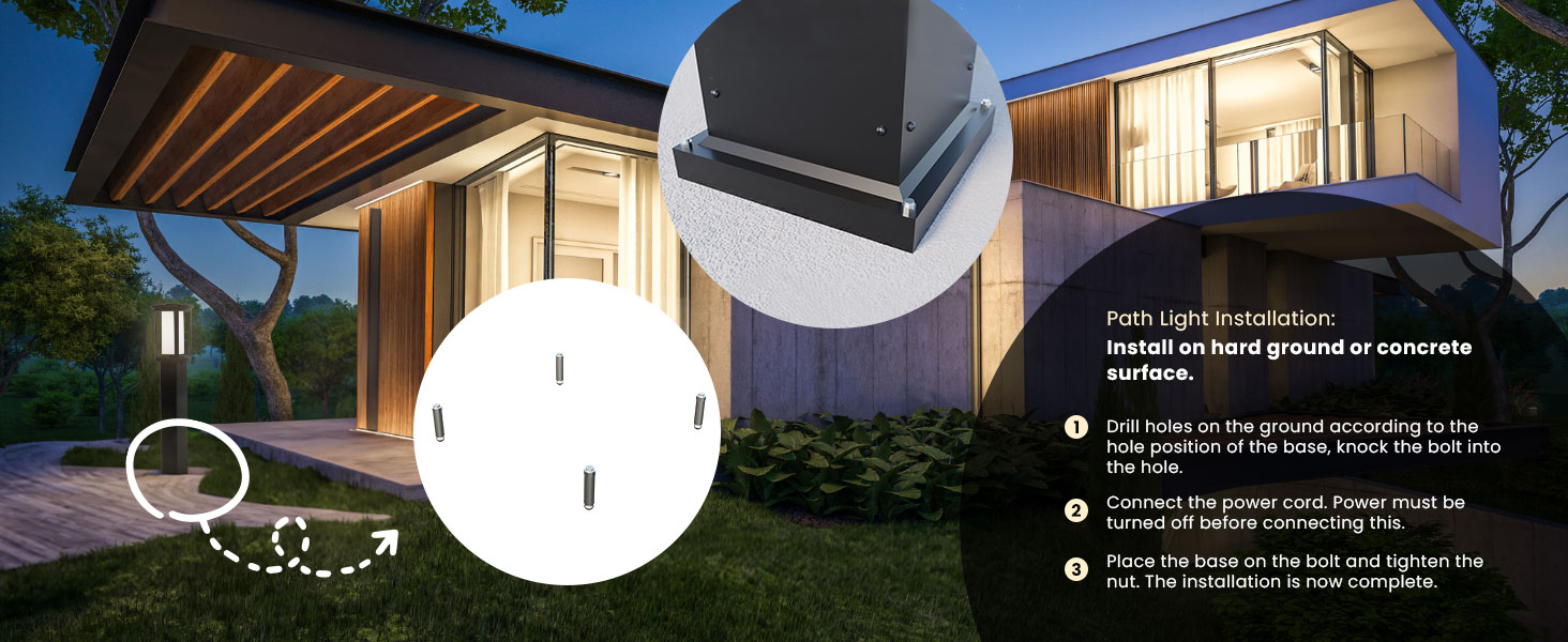 Neatfi 31.5 Inches Modern Outdoor Landscape LED Path Light IP65 Water-Resistant & Rust-Proof  (Post)