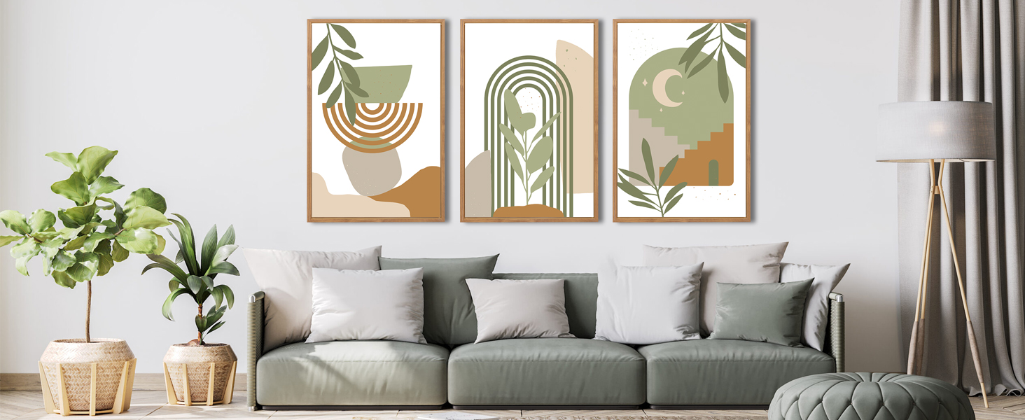 ANHUIB Large Framed Boho Abstract Canvas Wall Art 24 * 36