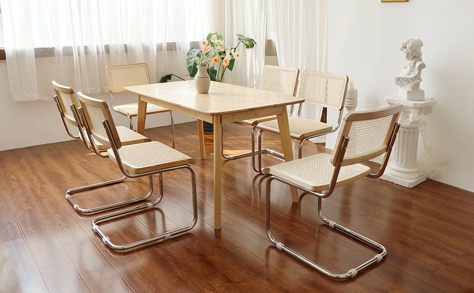 seonyou Rattan Mid Century Modern Dining Chairs Set of 4, Dining Room