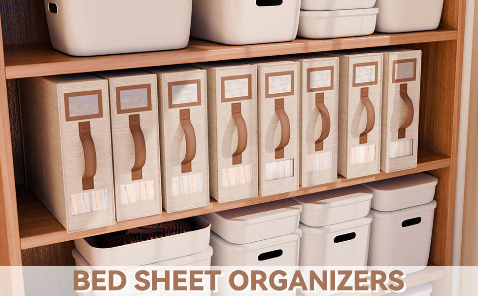 EVOLVE HOMEWARES 4 Pack Bed Sheet Organiser and Storage, Foldable