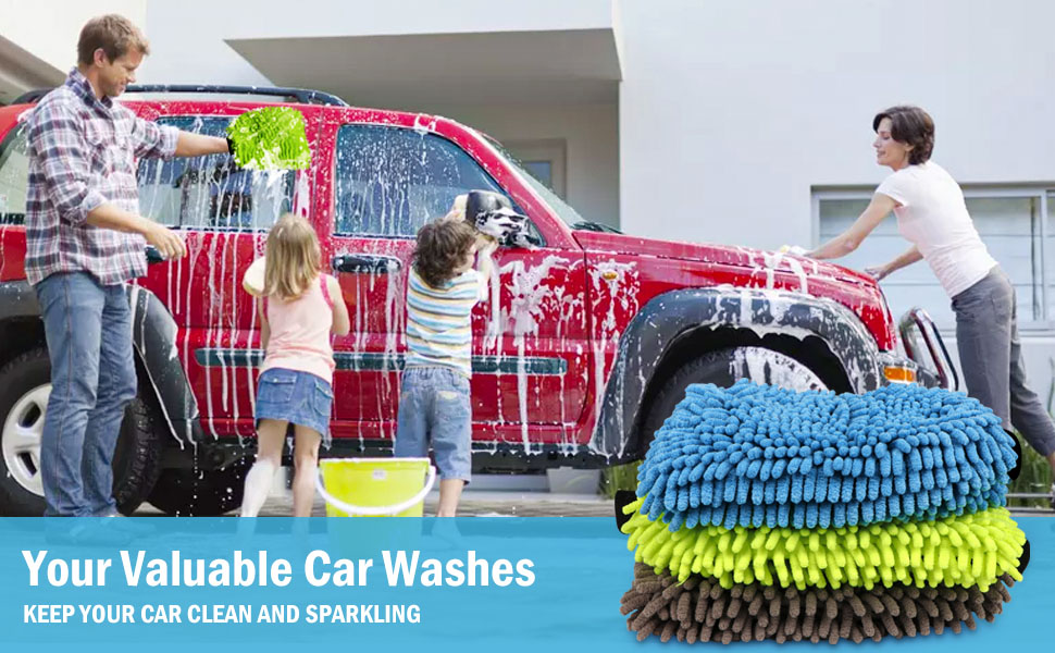 AIDEA Car Wash Mitt Microfiber, 2PKScratch & Lint Free