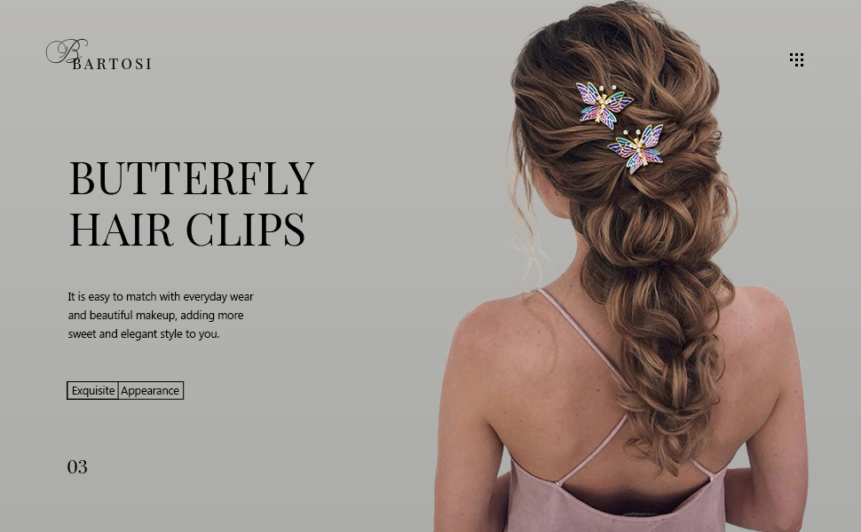 Bartosi Butterfly Hair Clips Purple Butterfly Hair