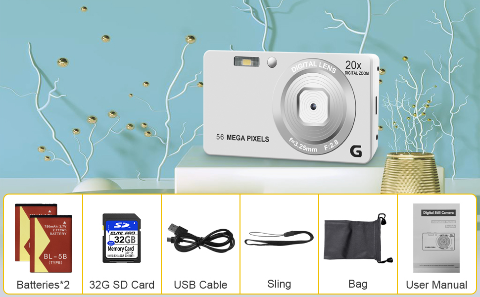 Digital Camera,Kid Cameras for Photography,HD 1080P 56MP