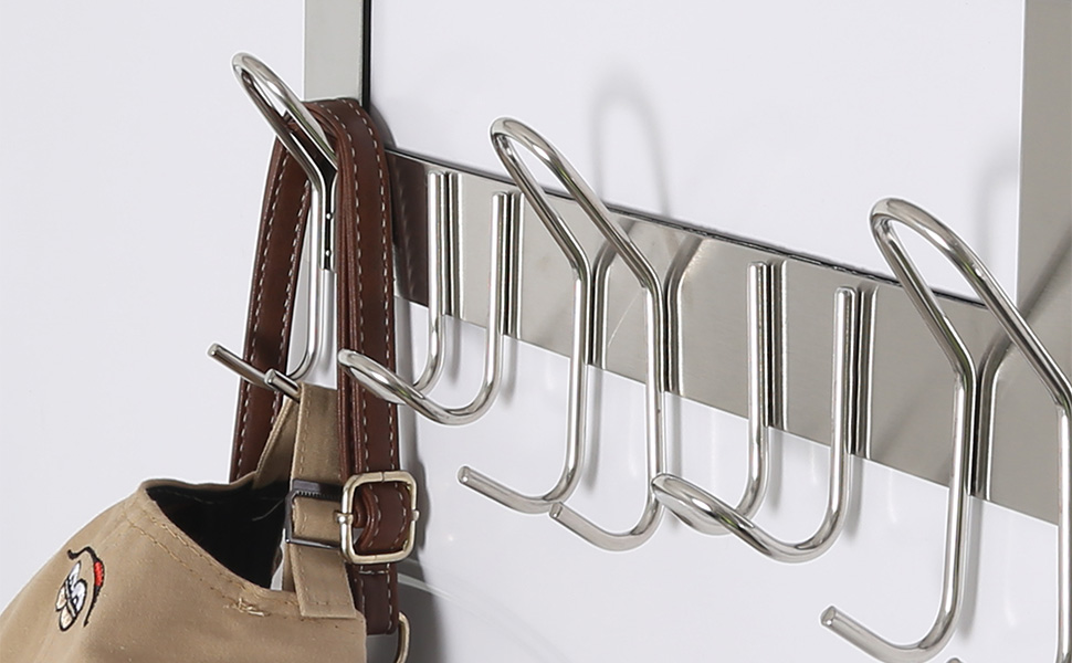 SKOLOO Over The Door Hooks for Doors up to 13/4'' Thickness, Metal