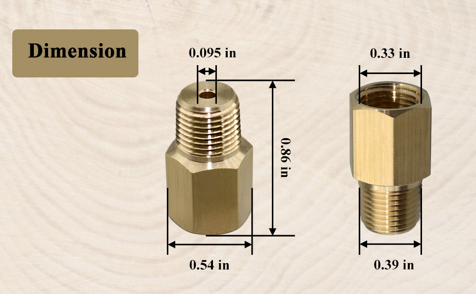 1/8 BSPT Male to 1/8-27 NPT Female