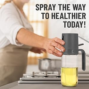 Oil Sprayer, cooking oil mister, olive oil, avocado oil. coconut oil, peanut oil, vuseone sprayer