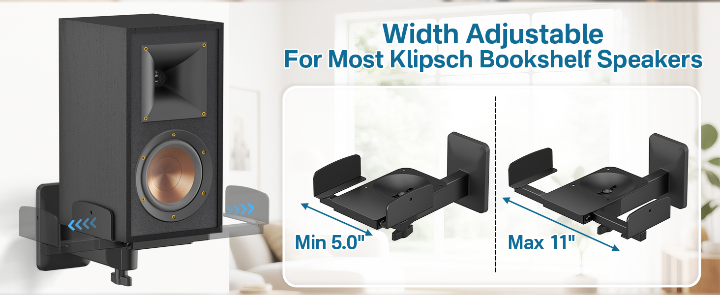 Width Adjustable For Most Klipsch Bookshelf Speakers