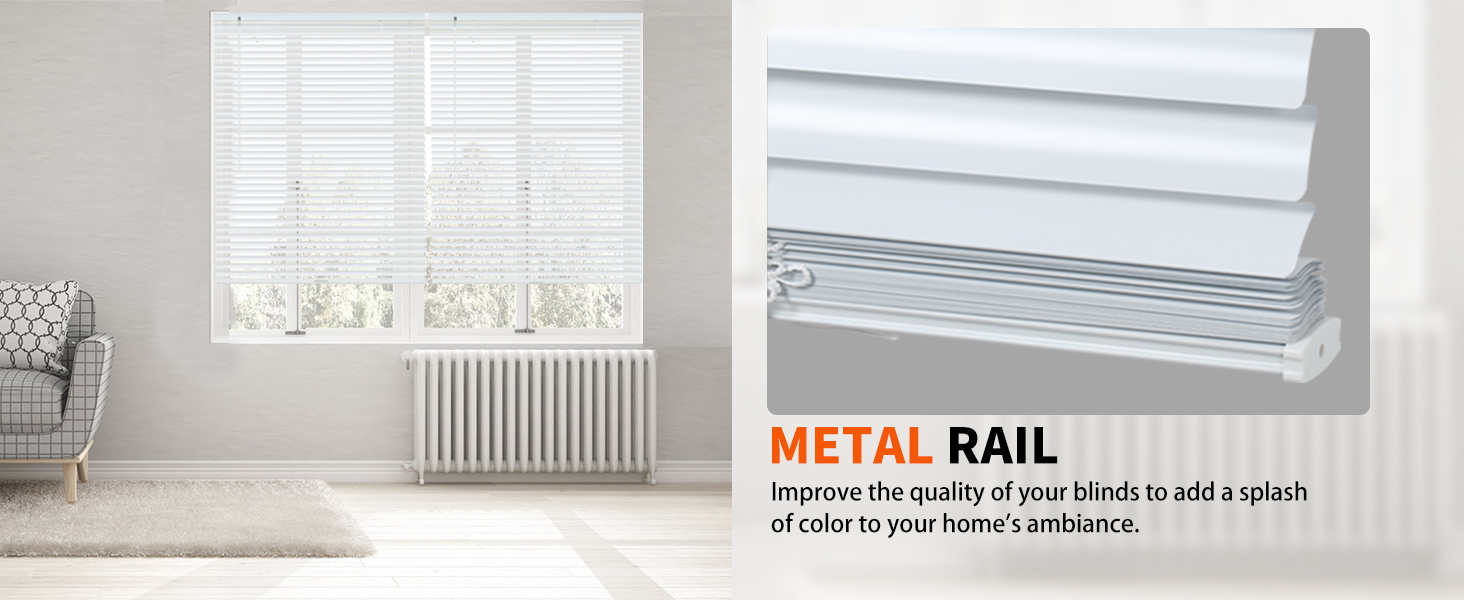 HIDODO Aluminum Mini Blinds for Windows Cordless Horizontal