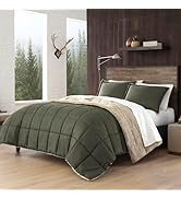 Eddie Bauer - Full/Queen Comforter Set, Reversible Sherpa Bedding with Matching Shams, Cozy & War...