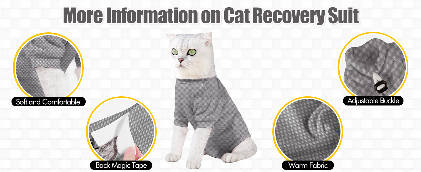 Cat Recovery Suit Female Cat Onesie for Cats After Surgery