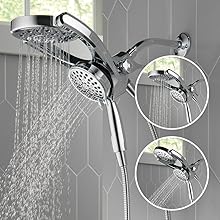 Hydrorain, combo shower, dual shower, hand shower, handheld shower, showerhead, shower head