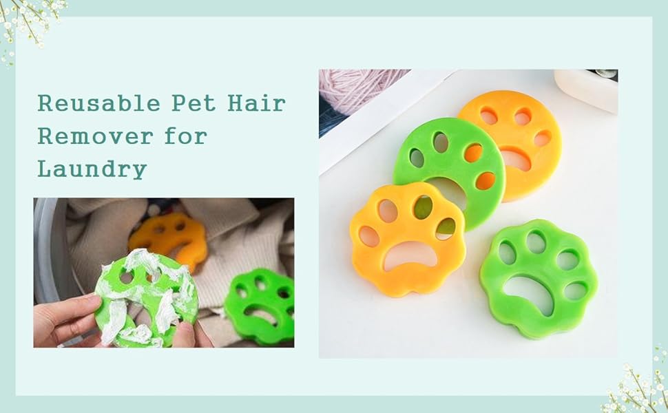 EHOTER 4 Pcs Pet Hair Remover for Laundry Reusable Hair Catcher Washing