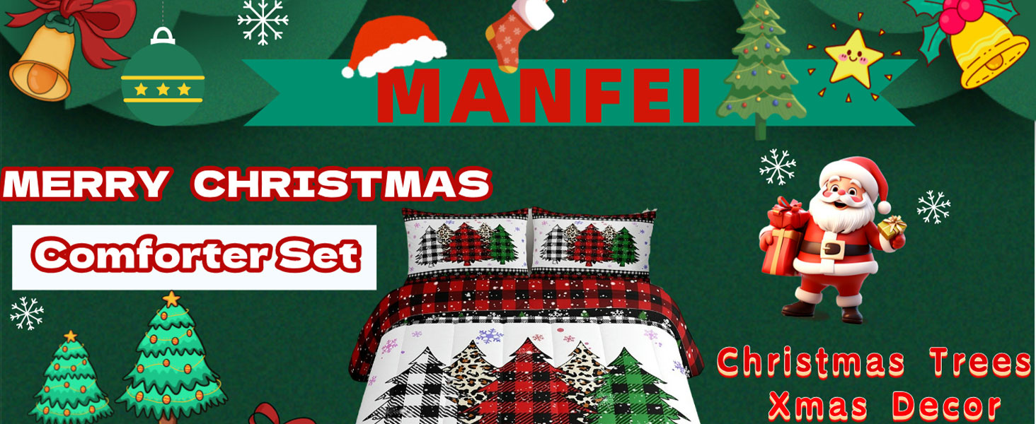 Christmas Snowflake Kids Comforter Set Twin Size,Plaids