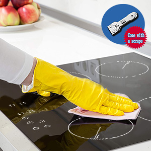 Ceramic Hob, Karinear 60cm Built-in 4 Zones Electric Hob With Touch Control 6000W, Hard Wired, No Plug Included 14 cooker