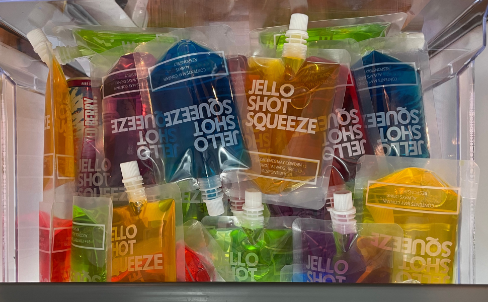 Tipsy Umbrella JELLO SHOT SQUEEZE Pouches (5OZ) Fillable