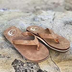 Light brown thong sandals for men