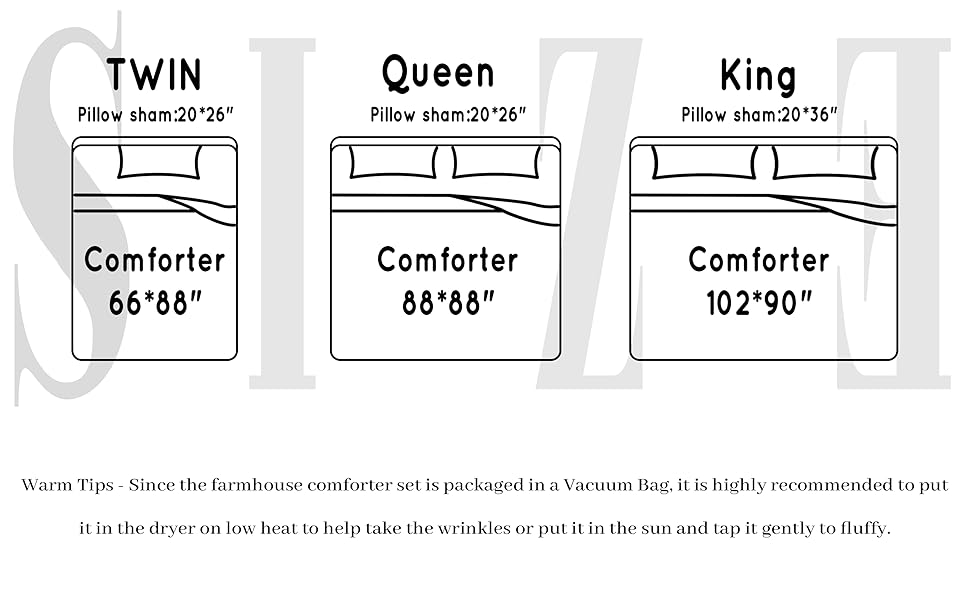 Bonlino Comforter Set Queen Size Bedding 3 Piece