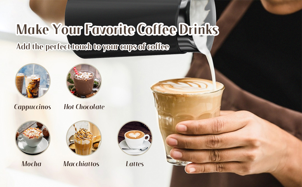 YISSVIC Milk Frother Electric Milk Steamer Automatic Large Capacity Hot