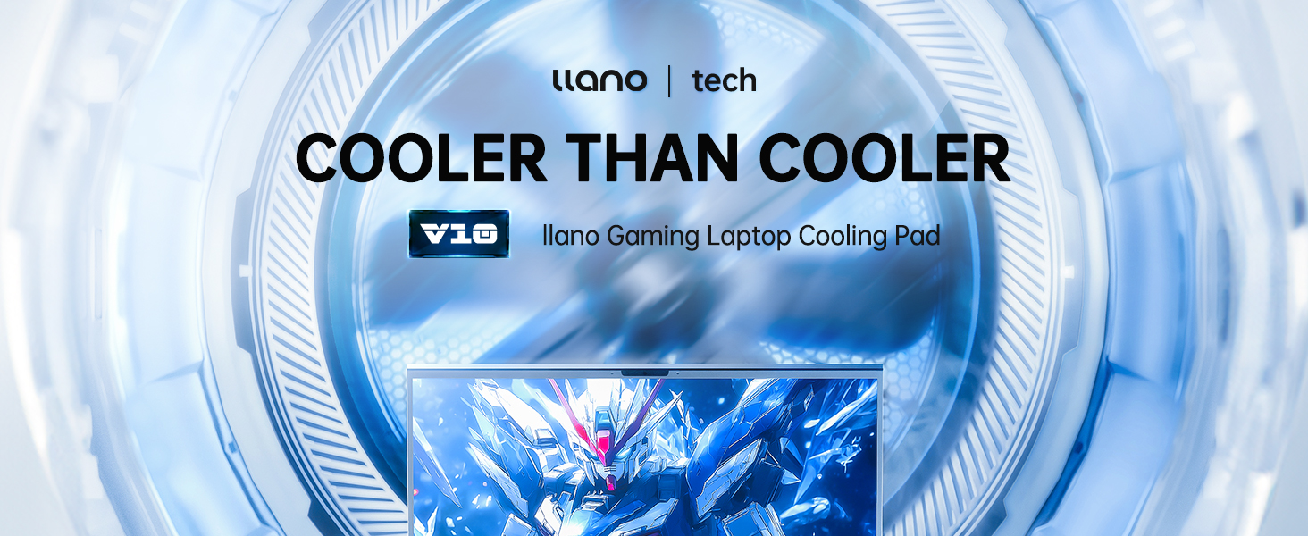 llano V10 Laptop Cooling Pad with Powerful Turbofan, Gaming