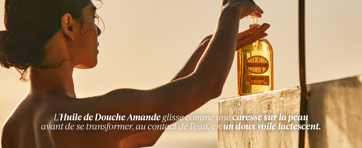 L'huile de douche Amande glisse comme une caresse sur la peau